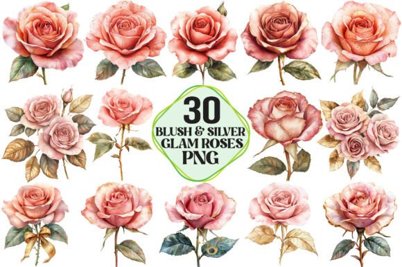 Download Blush and Gold Glam Roses - Glam roses Collection