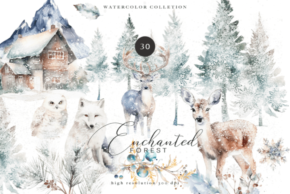 Download Evergreen Clipart Watercolor Christmas - Evergreen Collection